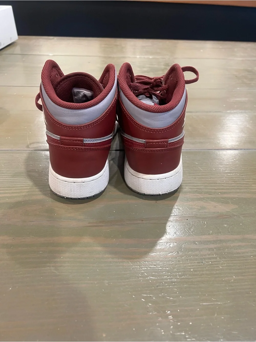 Jordan men's Burgundy and Gray High-Top Sneakers